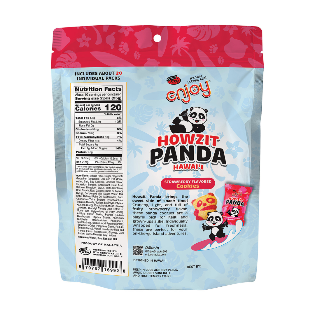 Howzit Panda Hawaii – Strawberry Flavored Cookies (8.8oz) | Enjoy